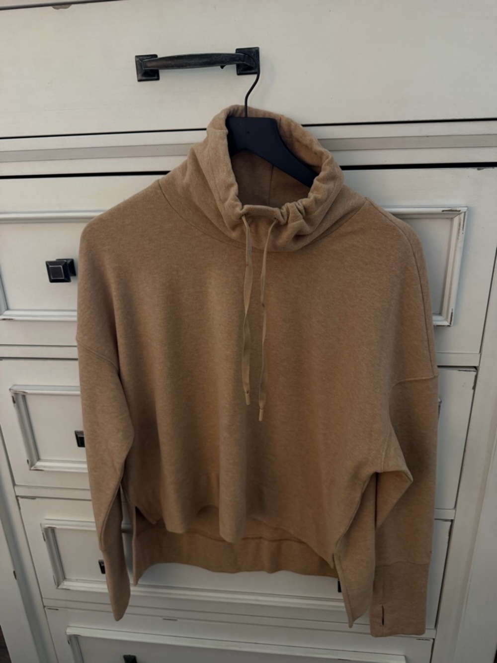 DSG Women's Tan Funnel Neck Drawstring Pullover